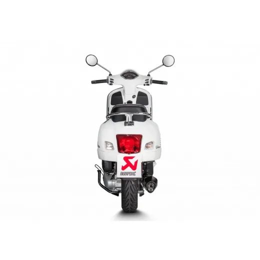VÝFUK AKRAPOVIČ VESPA GTS 125 E4 ČERNÝ - KONCOVKY VÝFUKU - NA MOTORKU