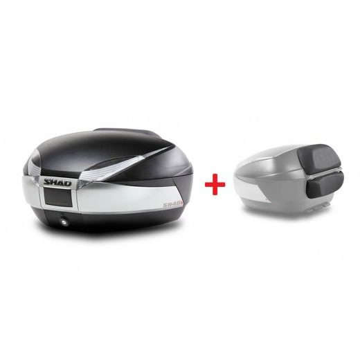 VRCHNÍ KUFR NA MOTORKU SHAD SH48 D0B48400+D0RI4800 NOVÝ TITAN SE ZÁMKEM PREMIUM SMART A OPĚRKOU - NÁHRADNÍ DÍLY - NA MOTORKU