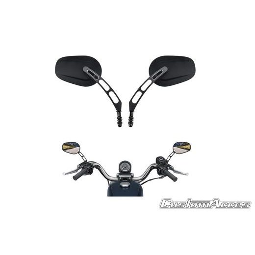 ZPĚTNÉ ZRCÁTKO CUSTOMACCES MISURI JR0017N ČERNÝ PÁR - ZRCÁTKA - NA MOTORKU