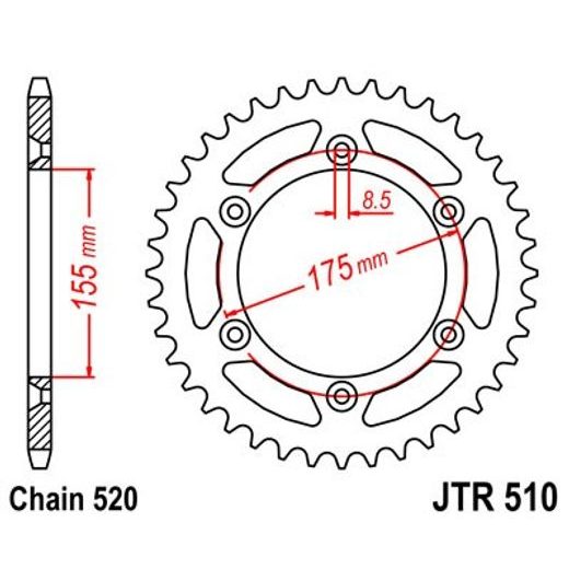 JT ŘETĚZOVÁ ROZETA JT JTR 510-48 48 ZUBŮ, 520