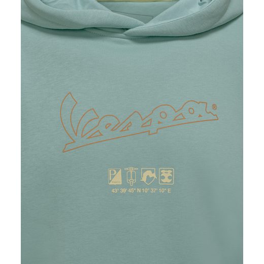 VESPA MIKINA S KAPUCÍ JERSEY - MENTOLOVÁ - MIKINY - NA MOTORKÁŘE