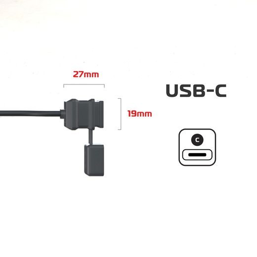 ZÁSUVKA PRO MOŽNOST DOBÍJENÍ, TYP USB C 5V/3A, OXFORD - MOTO ZÁSUVKY - NA MOTORKU