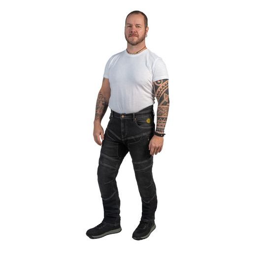 MBW BRUNO BLACK PÁNSKÉ DYNEEMA DŽÍNY - KEVLAROVÉ KALHOTY - NA MOTORKÁŘE