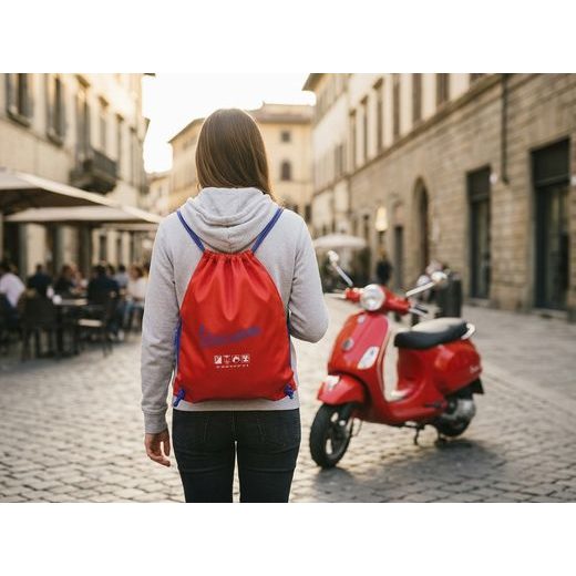 VAK NA ZÁDA VESPA - ČERVENÁ - BATOHY A TAŠKY - NA MOTORKÁŘE