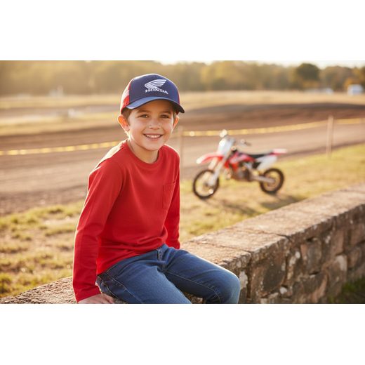 HONDA DĚTSKÁ KŠILTOVKA RACING - ČERVENÁ/MODRÁ - PRO DĚTI - NA MOTORKÁŘE