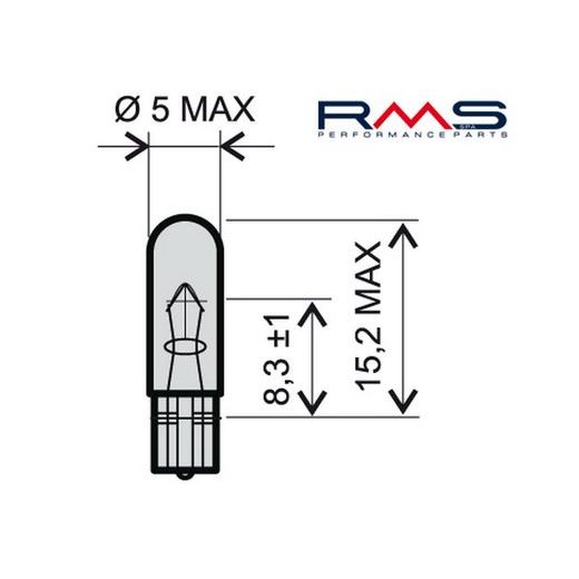 ŽÁROVKA RMS 246510275 12V 2,3W, T5 BÍLÁ