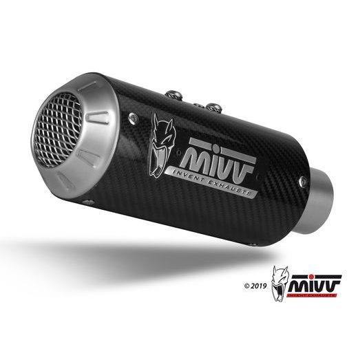 2 KONCOVKY VÝFUKU MIVV MK3 D.040.SM3C KARBON - DVOJITÉ KONCOVKY VÝFUKU - NA MOTORKU