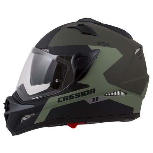 PŘILBA TOUR 1.1 SPECTRE, CASSIDA (ZELENÁ ARMY MATNÁ/ŠEDÁ/ČERNÁ, PLEXI S PŘÍPRAVOU PRO PINLOCK) - ENDURO HELMY - NA MOTORKÁŘE