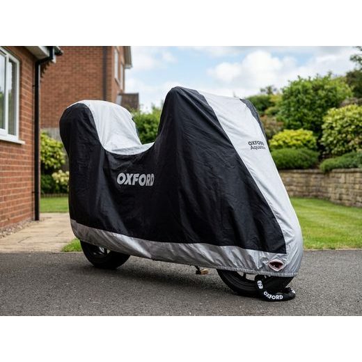 PLACHTA NA MOTORKU AQUATEX S PROSTOREM NA KUFR, OXFORD (ČERNÁ/STŘÍBRNÁ) - VENKOVNÍ PLACHTY - NA MOTORKU