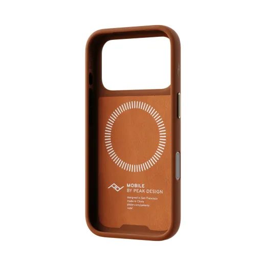 PEAK DESIGN EVERYDAY CASE - IPHONE 18 - JANTAROVÁ KŮŽE - KRYTY NA TELEFON - NA MOTORKU