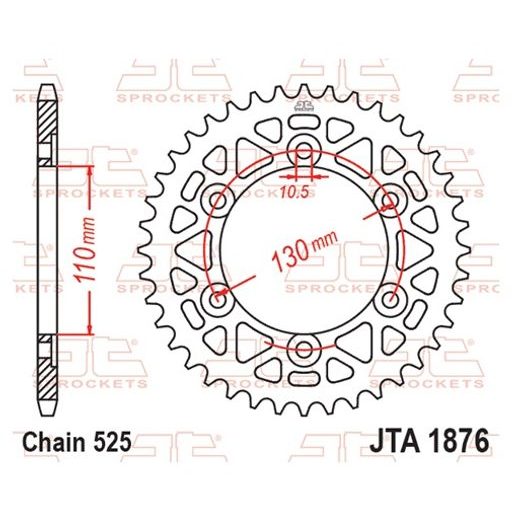 HLINÍKOVÁ ŘETĚZOVÁ ROZETA JT JTA 1876-46GLD 46)T, NT((525 ZLATÁ - ROZETY - NA MOTORKU