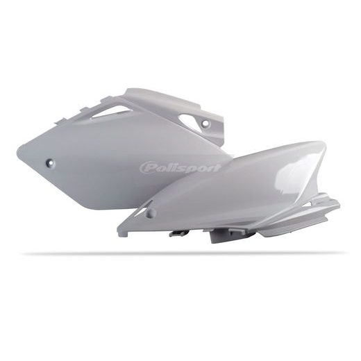 BOČNÍ ČÍSLOVÉ TABULKY POLISPORT 8602600001 (PÁR) BÍLÁ - PLASTY - NA MOTORKU