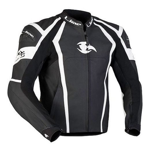 KOŽENÁ SPORTOVNÍ BUNDA MBW THORN ČERNOBÍLÁ PÁNSKÁ - KOŽENÉ BUNDY - NA MOTORKÁŘE