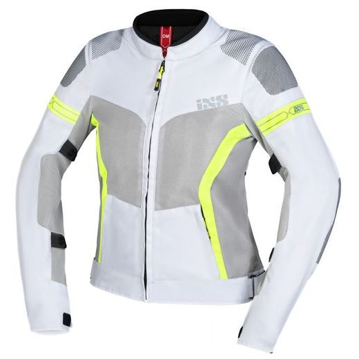 SPORTS WOMEN'S JACKET IXS TRIGONIS-AIR X51064 LIGHT GREY-GREY-NEON YELLOW