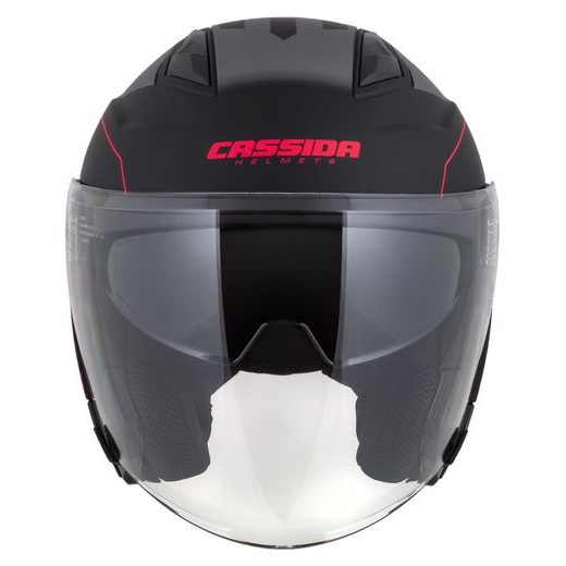 CASSIDA HELMA JET TECH ROXOR - ČERNÁ MATNÁ, ČERVENÁ - HELMY NA SKÚTR - NA MOTORKÁŘE