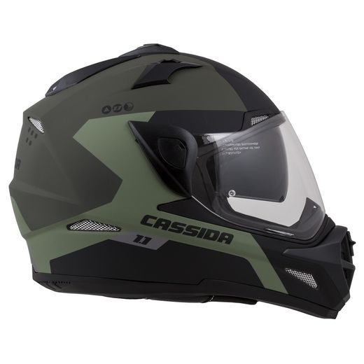 PŘILBA TOUR 1.1 SPECTRE, CASSIDA (ZELENÁ ARMY MATNÁ/ŠEDÁ/ČERNÁ, PLEXI S PŘÍPRAVOU PRO PINLOCK) - ENDURO HELMY - NA MOTORKÁŘE
