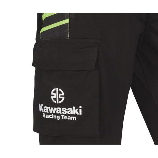PÁNSKÉ KRAŤASY KAWASAKI RACING TEAM WSBK 2022 - ČERNÁ - KALHOTY - NA MOTORKÁŘE