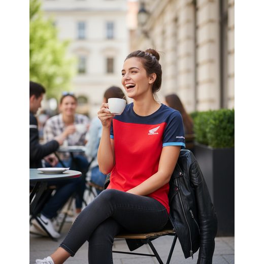 HONDA DÁMSKÉ TRIKO RACING - ČERVENÁ/MODRÁ - NA MOTORKÁŘE