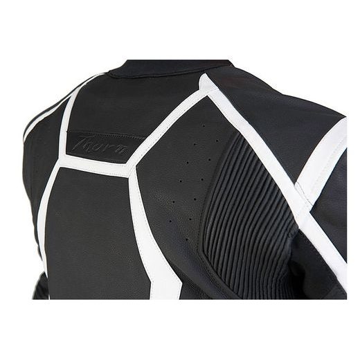 KOŽENÁ SPORTOVNÍ BUNDA MBW THORN ČERNOBÍLÁ PÁNSKÁ - KOŽENÉ BUNDY - NA MOTORKÁŘE