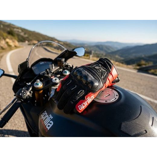 KOŽENÉ SPORTOVNÍ RUKAVICE APRILIA TWISTIES - ČERNÁ/ČERVENÁ - SPORTOVNÍ RUKAVICE - NA MOTORKÁŘE