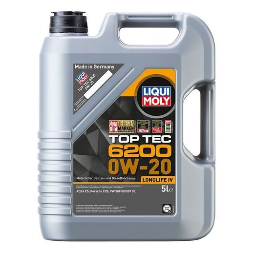 LIQUI MOLY TOP TEC 6200 0W-20, SYNTETICKÝ MOTOROVÝ OLEJ 5 L