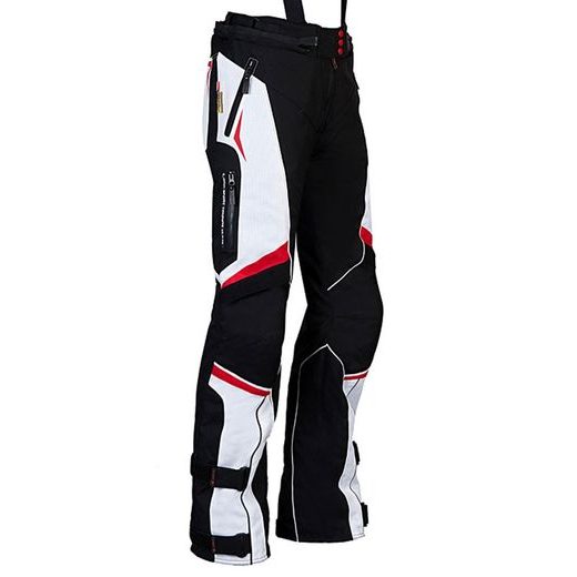 DÁMSKÉ TEXTILNÍ TŘÍVRSTVÉ KALHOTY MBW EVELIN - ČERVENÉ - TEXTILNÍ KALHOTY - NA MOTORKÁŘE