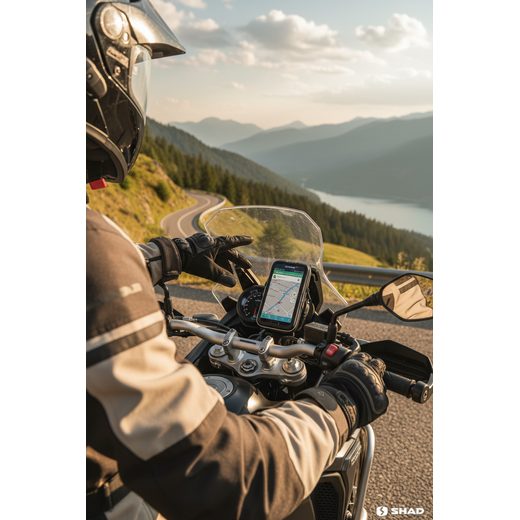 DRŽÁK NA CHYTRÉ TELEFONY SHAD 130X90 MM X0SG10H NA ŘÍDÍTKA 4,3" - DRŽÁKY TELEFONU - NA MOTORKU