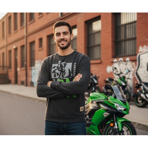 MIKINA KAWASAKI JPN ČERNÁ - MIKINY - NA MOTORKÁŘE