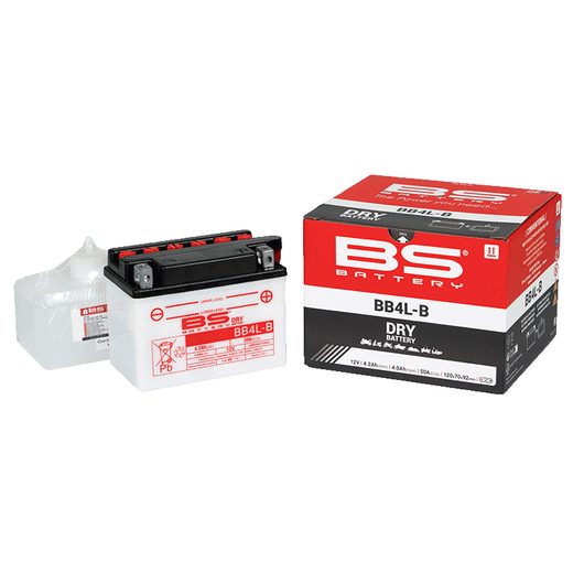 KONVENČNÍ MOTOCYKLOVÁ BATERIE BS-BATTERY BB4L-B (YB4L-B) VČETNĚ BALENÍ KYSELINY - KONVENČNÍ - NA MOTORKU