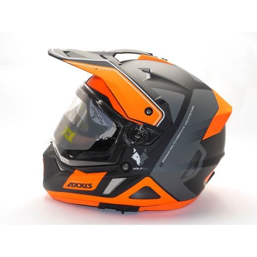 ENDURO HELMA AXXIS WOLF DS ROADRUNNER B4 - MATNÁ FLUO ORANŽOVÁ - ENDURO HELMY - NA MOTORKÁŘE