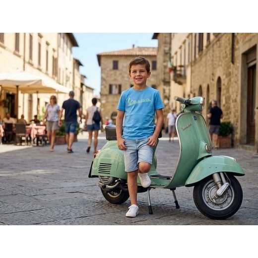 DĚTSKÉ TRIČKO VESPA "LOGO" - MODRÁ - NA MOTORKÁŘE