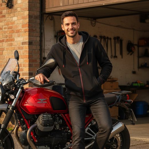 MIKINA MOTO GUZZI TT - ČERNÁ - MIKINY - NA MOTORKÁŘE