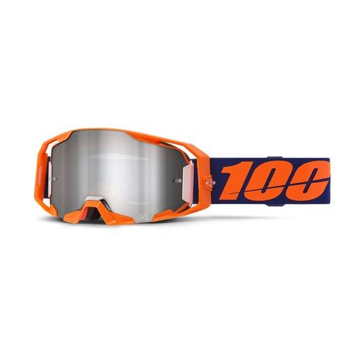 ARMATIC 100'% BRÝLE NEON ORANGE, STŘÍBRNÉ ZRCADLOVÉ PLEXI - BRÝLE - NA MOTORKÁŘE