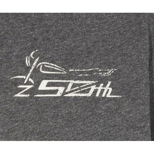 PÁNSKÉ VÝROČNÍ TRIČKO KAWASAKI Z 50 LET - ŠEDÁ - TRIČKA - NA MOTORKÁŘE