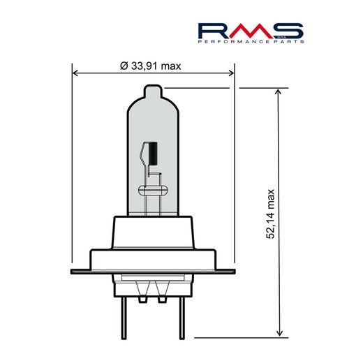 RMS ŽÁROVKA RMS 246510115 12V 55W, H7 BÍLÁ