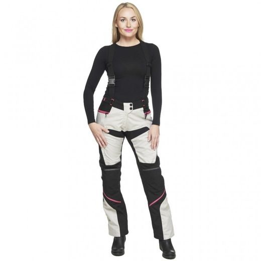 KALHOTY NA MOTOCYKL SWEEP CHARISMA PANTS BÉŽOVO-ČERNO-RŮŽOVÉ DÁMSKÉ - TEXTILNÍ KALHOTY - NA MOTORKÁŘE
