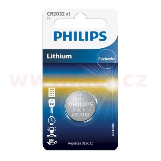 BATERIE LITHIOVÁ PHILIPS CR2032, 3 V (1 KS)