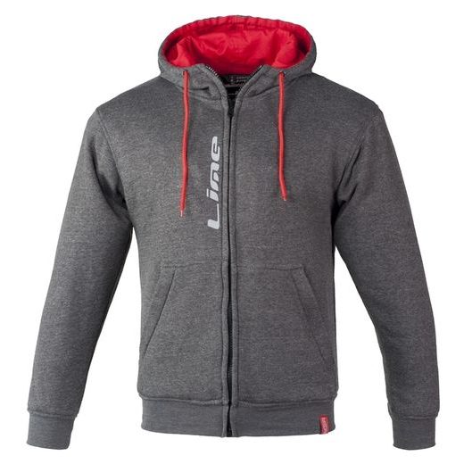 PÁNSKÁ MIKINA MBW TRAVIS ARAMID - ŠEDO-ČERVENÁ - TEXTILNÍ BUNDY - NA MOTORKÁŘE