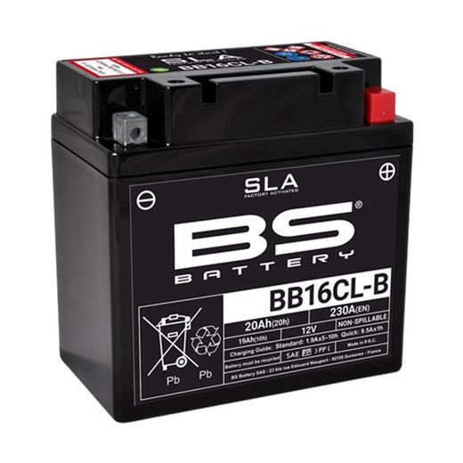 TOVÁRNĚ AKTIVOVANÁ MOTOCYKLOVÁ BATERIE BS-BATTERY BB16CL-B (FA) (YB16CL-B (FA)) SLA - TOVÁRNĚ AKTIVOVANÉ - NA MOTORKU