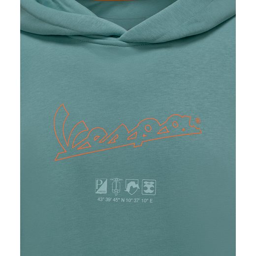 VESPA MIKINA S KAPUCÍ JERSEY - TYRKYSOVÁ - MIKINY - NA MOTORKÁŘE