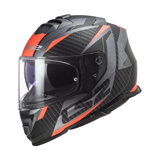 HELMA LS2 FF800 STORM RACER TITANIUM FLUO ORANGE