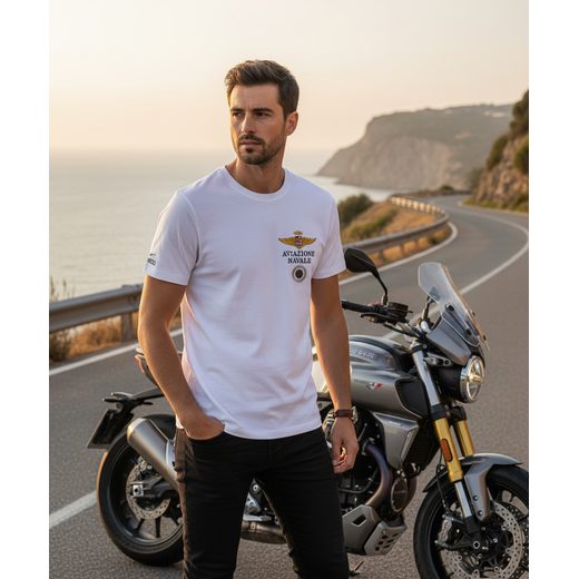 TRIČKO MOTO GUZZI AVIAZIONE NAVALE - BÍLÁ - TRIČKA - NA MOTORKÁŘE