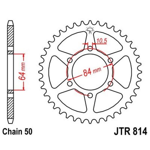 JT ŘETĚZOVÁ ROZETA JT JTR 814-43 43 ZUBŮ, 530