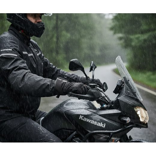 PÁNSKÉ NEPROMOKAVÉ RUKAVICE KAWASAKI KOBLENZ - ČERNÁ - NEPROMOKAVÉ RUKAVICE - NA MOTORKÁŘE