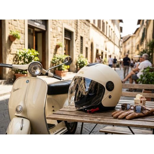 OTEVŘENÁ HELMA GMS GELATO ZG11501 VANILKOVÁ - OTEVŘENÉ HELMY - NA MOTORKÁŘE