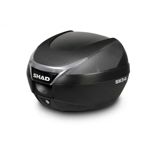 KOMPLETNÍ SADA KUFRU SHAD SH34 CARBON: KUFR + OPĚRKA + MONTÁŽNÍ SADA TOPMASTER PRO HONDA PCX 125 (2010–2026) - ZAVAZADLA - NA MOTORKU