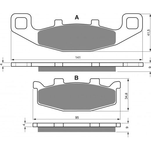 BRZDOVÉ DESTIČKY GOLDFREN 013 S3 - PŘEDNÍ - NA MOTORKU