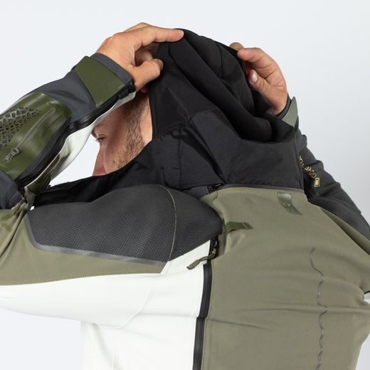 BUNDA S LAMINOVANOU MEMBRÁNOU IXS VENTURE-GTX 1.0 X2-001405 ŠEDO-OLIVOVĚ ZELENÁ - ENDURO BUNDY - NA MOTORKÁŘE