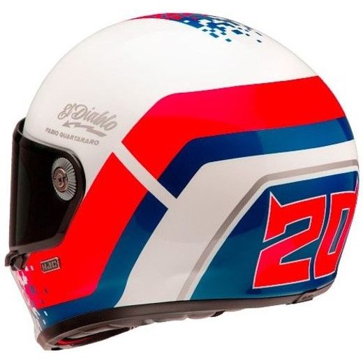 HJC PŘILBA V10 FABIO QUARTARARO 20 RETRO MC21 - SE SLUNEČNÍ CLONOU - NA MOTORKÁŘE