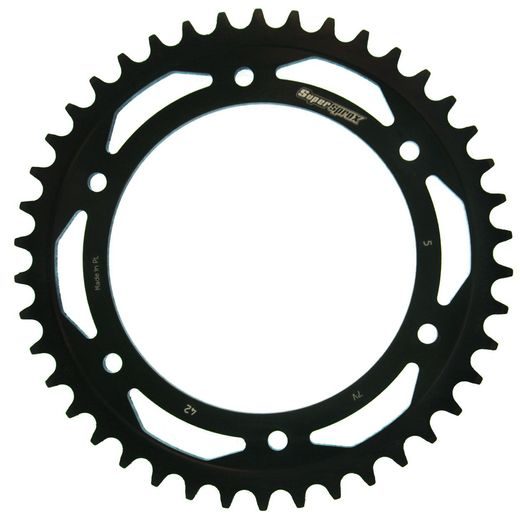 ŘETĚZOVÁ ROZETA SUPERSPROX RFE-5:42-BLK ČERNÝ 42 ZUBŮ, 520 - OCELOVÉ - NA MOTORKU